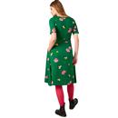 Mimi EMILY & FIN Retro Floral Midi Dress GREEN