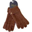 Failsworth Women's Alice Ribbed Cable Knit Gloves in Chestnut