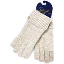 Failsworth Women's Alice Ribbed Cable Knit Gloves in Oatmeal