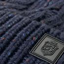 Aran Failsworth Cable Knit Beanie Pom-Pom Hat Blue