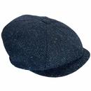 Failsworth Carloway Harris Tweed Retro Bakerboy Hat in Blue