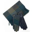 Failsworth Lambswool Scarf and Gloves Gift Set in Teal and Sage