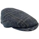 Failsworth Finsbay Harris Tweed Flat Cap in Navy