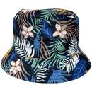 Failsworth Retro 90s Floral Reversible Bucket Hat in Mint and Navy