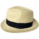 Failsworth Hand Woven Retro Panama Trilby Hat in Natural