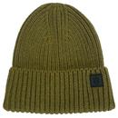 Failsworth Kendal Chunky Knit Retro 70s Beanie Hat in Moss