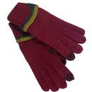 Failsworth Retro Knitted Tipped Gloves in Merlot