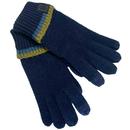 Failsworth Retro Knitted Tipped Gloves in Navy