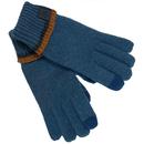Failsworth Retro Knitted Tipped Gloves in Petrol
