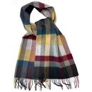 Failsworth Retro Lambswool Tassel Check Scarf G/R