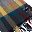 Failsworth Retro Lambswool Tassel Check Scarf G/R