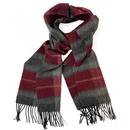 Failsworth Retro Lambswool Tassel Check Scarf R/B