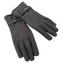 Failsworth Lovat Tweed Check Waterproof Gloves with Leather Palm in Grey