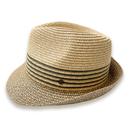 Failsworth Retro 70s Lucca Olive Stripe Trilby Hat Main Photo
