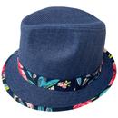 Malibu Failsworth Men's Toya Straw Navy Trilby Hat