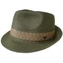 Failsworth Milan Retro Summer Trilby Hat in Olive