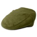 Failsworth Men's Retro Moleskin Flat Cap in Olive