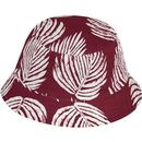 failsworth hats mens leaf print reversible canvas bucket hat brick red