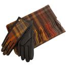 Failsworth Lambswool Scarf and Glove Boxed Set in Ginger and Chocolate