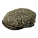 Failsworth Shelby Mallalieus Tweed Retro 8 Panel Cap in Green and Yellow 2580