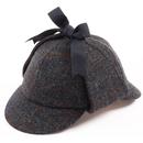 Failsworth Sherlock Vintage Deerstalker Hat in Blue Tweed Check