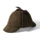 Failsworth Sherlock Vintage Deerstalker Hat in Green Tweed Check