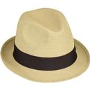 FAILSWORTH Retro 70s Paperstraw Trilby Hat