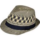FAILSWORTH Retro Two Tone Paperstraw Trilby Hat