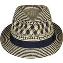 FAILSWORTH Retro Two Tone Paperstraw Trilby Hat