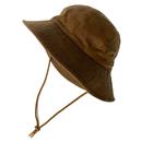 Failsworth Retro Wax Glasto Bucket Hat with Chin Strap in Tan