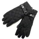 Failsworth Retro Mod Quilted Back Leather Gloves with Strap in Black