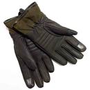 FAILSWORTH Retro Wax Quilted Leather Gloves OLIVE