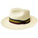 Failworth Regimental Stripe Band Toquilla Panama Hat in Natural