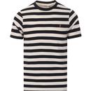 Belgrove FARAH Mens Retro Mod Striped T-Shirt ECRU