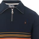 Bentham FARAH Retro 70s Stripe Zip Neck Sweatshirt