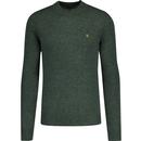 farah vntage mens birchall pure wool retro crew neck jumper evergreen