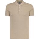 farah vintage mens blanes classic mod plain colour pique polo tshirt hazelnut brown marl