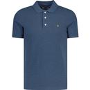 farah vintage mens blanes classic mod plain colour pique polo tshirt cold metal blue marl