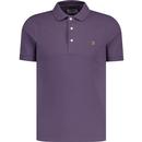 farah vintage mens blanes classic mod plain coloured pique polo tshirt slate purple