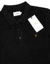 Blaney FARAH Retro Mod 60s Pique Polo Shirt BLACK