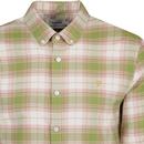 Farah Brewer Mod Slim Fit Check Oxford Shirt Green