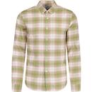 Farah Brewer Mod Slim Fit Check Oxford Shirt Green