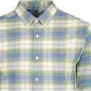 Farah Brewer Mod Slim Fit Check Oxford Shirt Blue