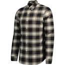 Farah Brewer Mod Slim Fit Check Oxford Shirt Khaki