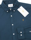Brewer FARAH Mod Slim L/S Oxford Shirt ATLANTIC