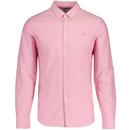 Farah Brewer Mod Long Sleeve Oxford Shirt in Coral F4WSB060 609