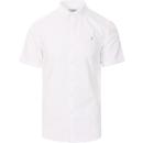 Brewer FARAH Slim Fit Mod Oxford S/S Shirt WHITE