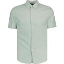 farah vintage mens brewer retro mod short sleeve oxford shirt grove green