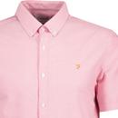 Brewer Farah Retro Mod S/S Oxford Shirt Coral Pink
