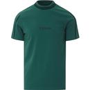 Farah Chain Men's Retro Piped Sleeve Tipped T-shirt in Pine Green